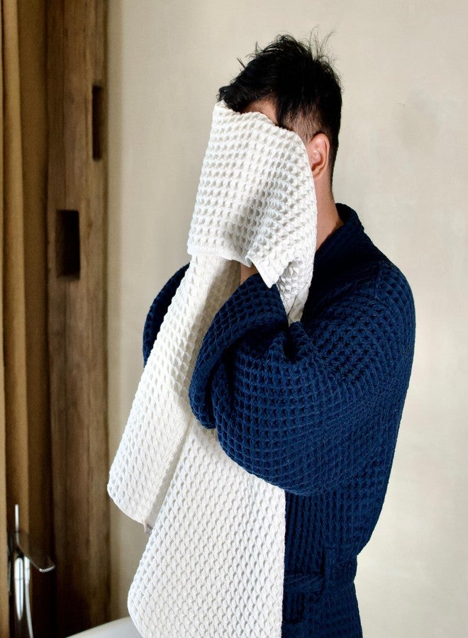 KOSMU Luxury Organic Japanese Cotton Waffle Bath Towel | Thick, Absorbent, Quick Dry Bathroom Towels for Shower, Sauna, Onsen| Hotel & Spa Quality, Gift-Ready (Shell White, Hand Towel (3 Pack)) - Image 3